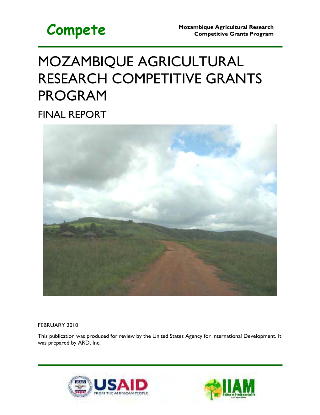 Compete MOZAMBIQUE AGRICULTURAL RESEARCH