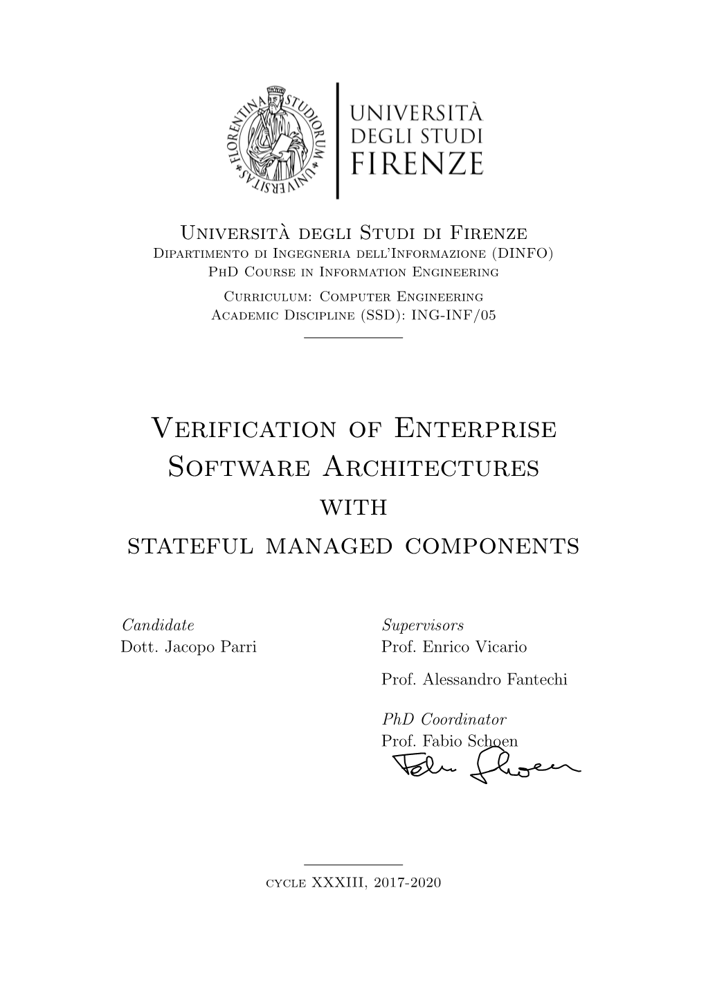 Verification of Enterprise Software Architectures with Stateful Managed Components