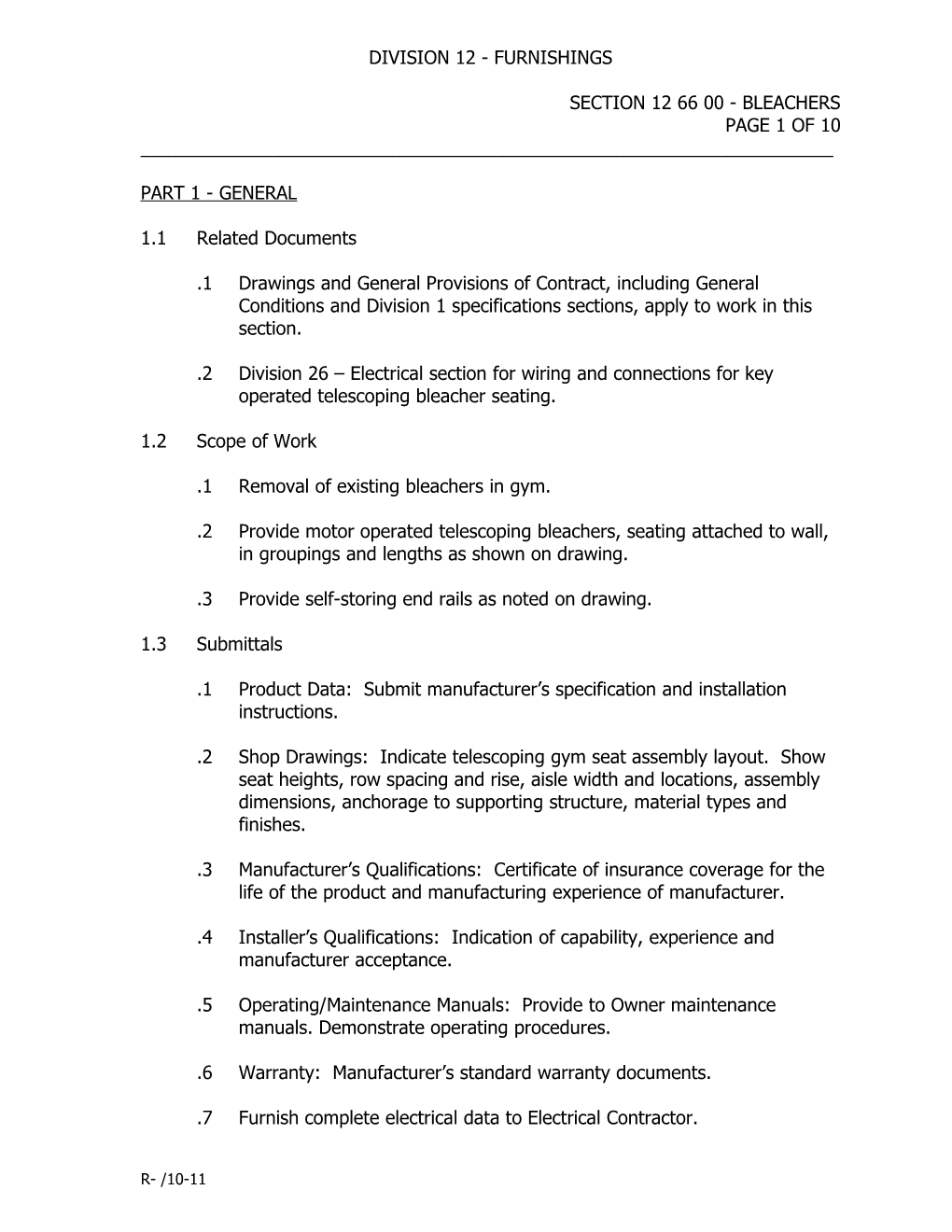 Division 12 - Furnishings