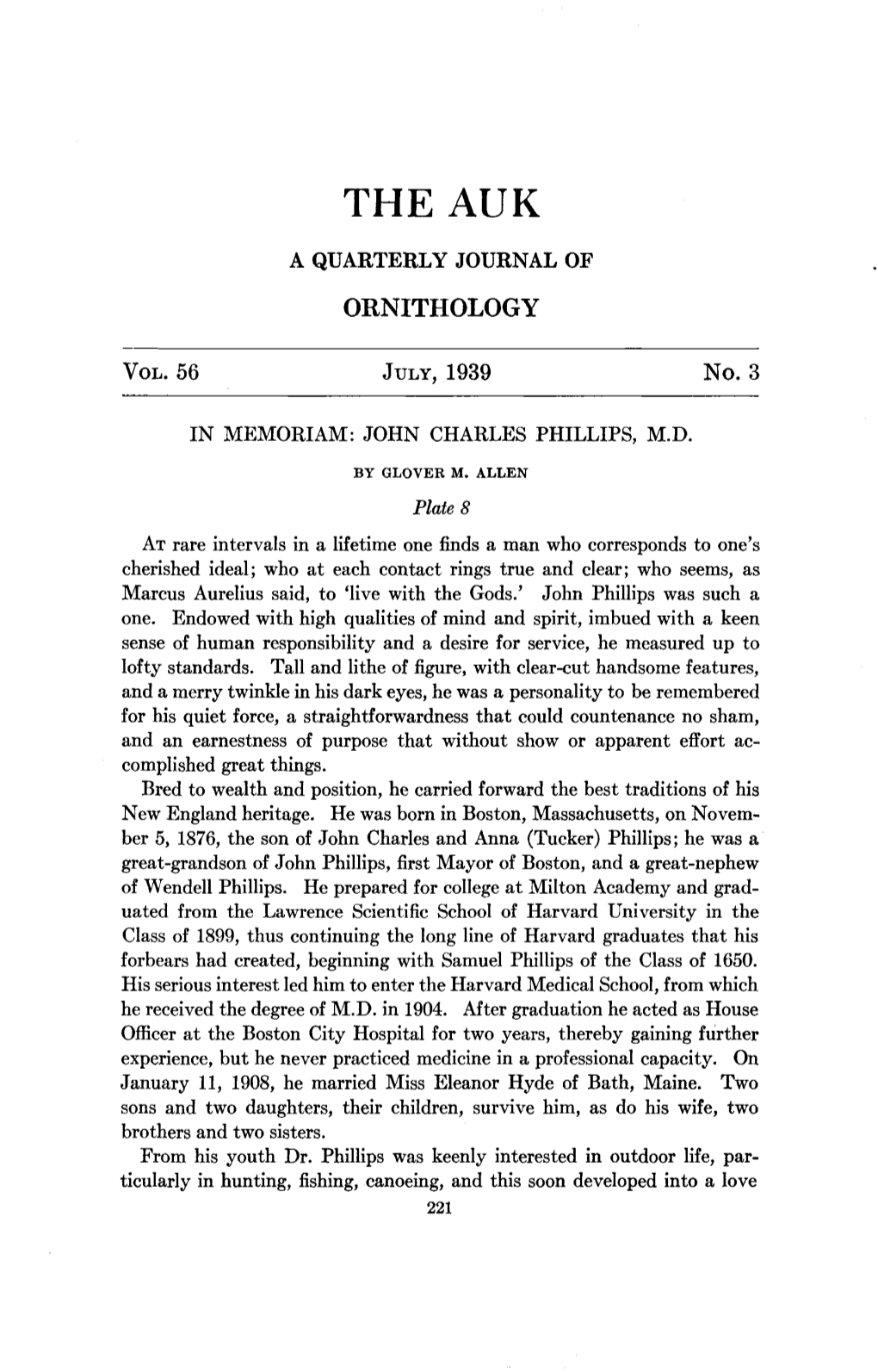 In Memoriam: John Charles Phillips, M.D