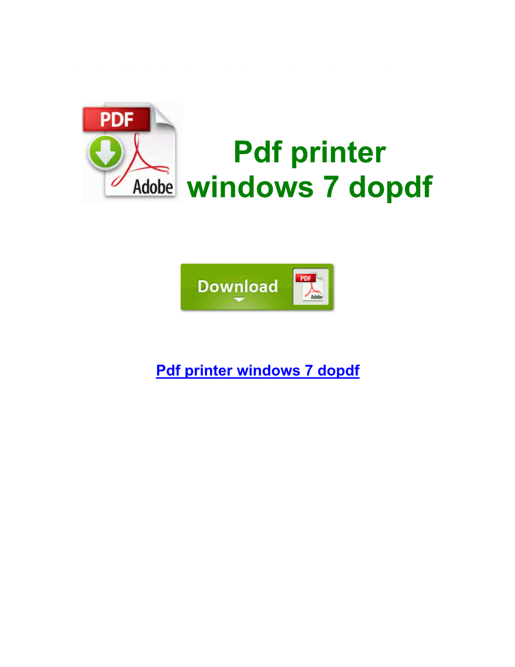 Pdf Printer Windows 7 Dopdf