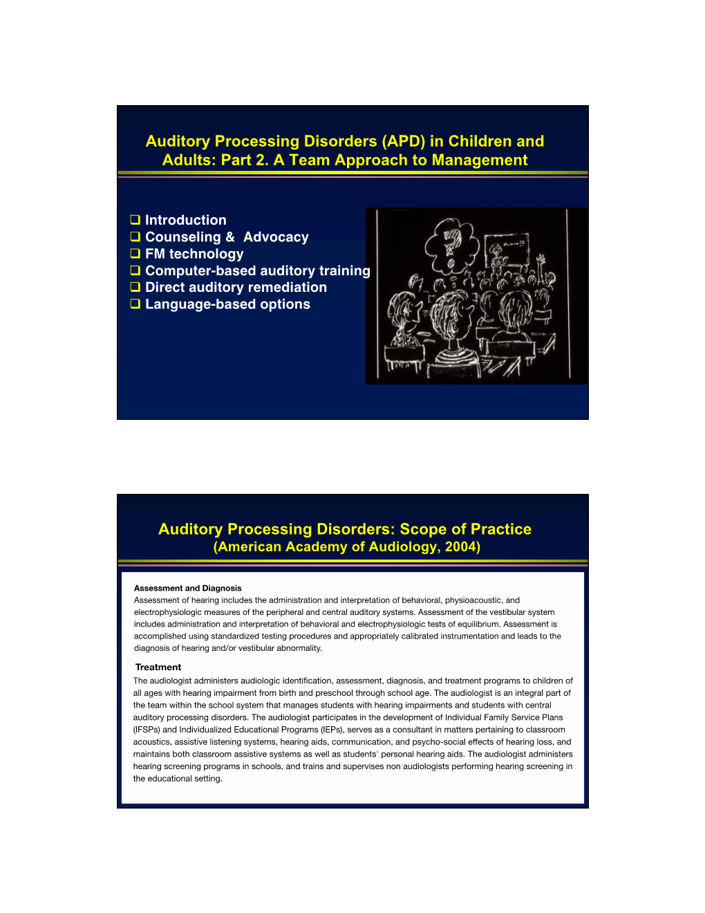 Auditory Processing Disorders (APD) in Children and Adults: Part 2