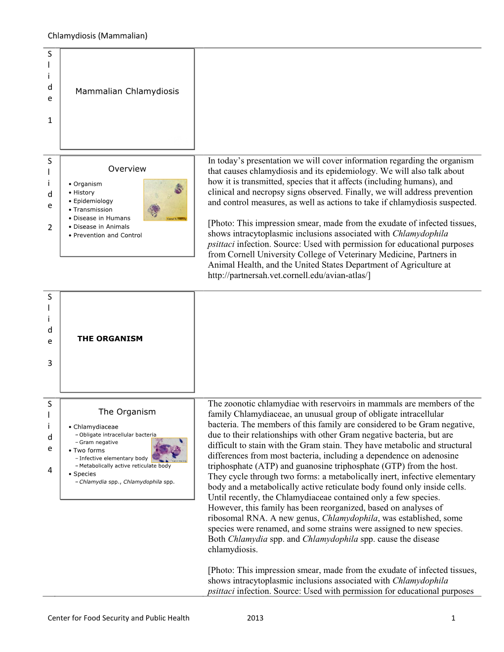 Chlamydiosis (Mammalian)