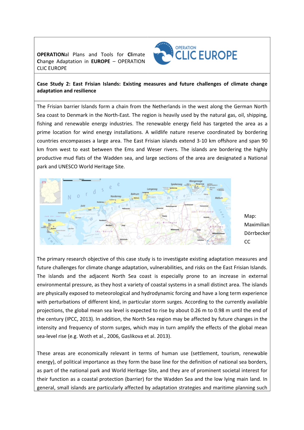 East Frisian Islands: Existing Measures and Future Challenges of Climate Change Adaptation and Resilience