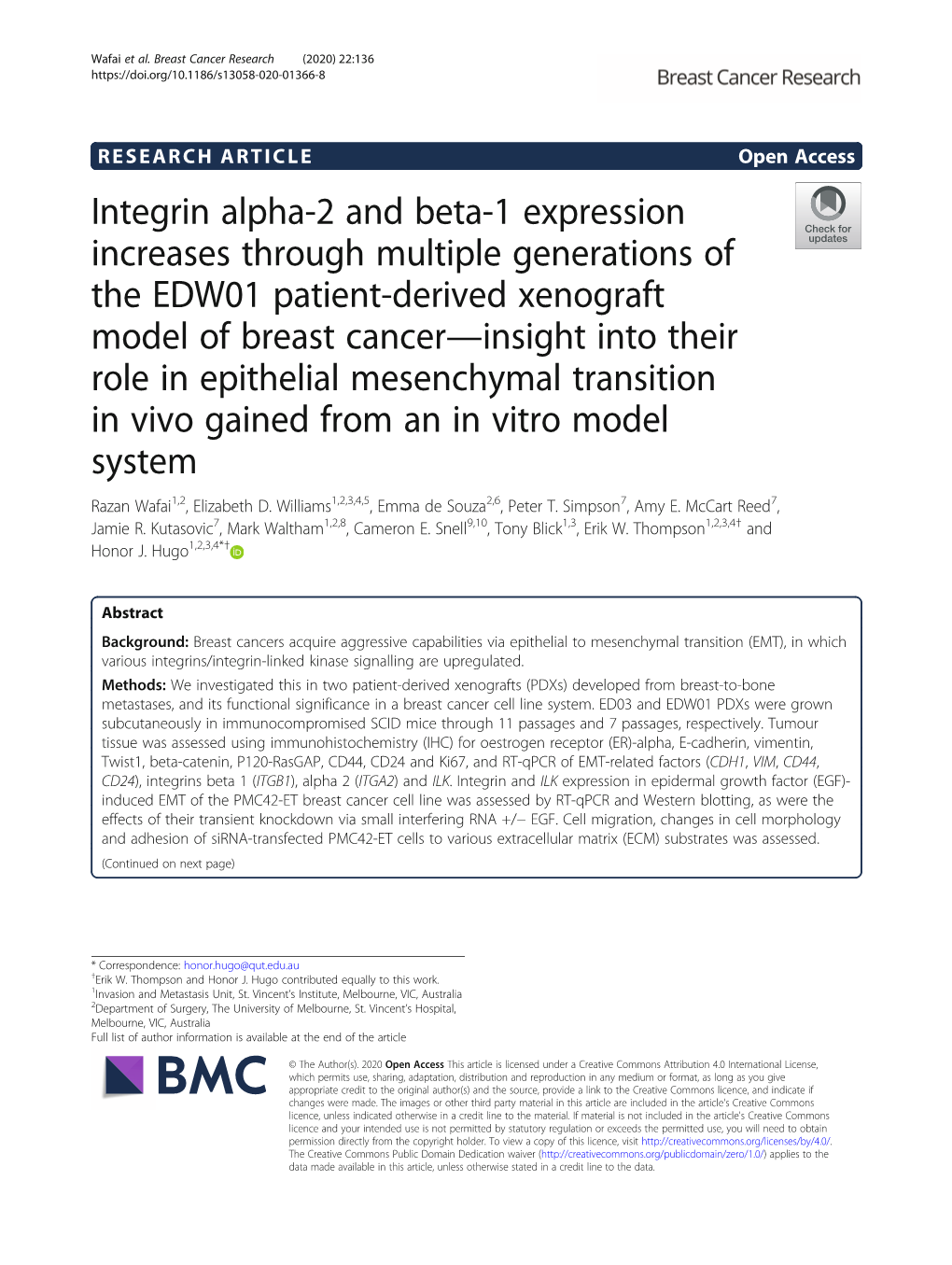 Integrin Alpha-2 and Beta-1 Expression Increases Through