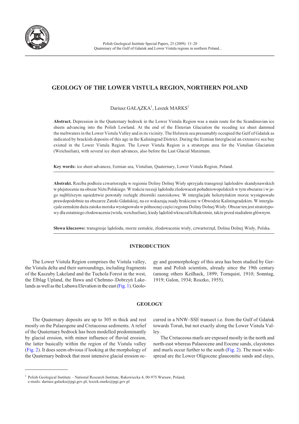 Geology of the Lower Vistula Region, Northern Poland