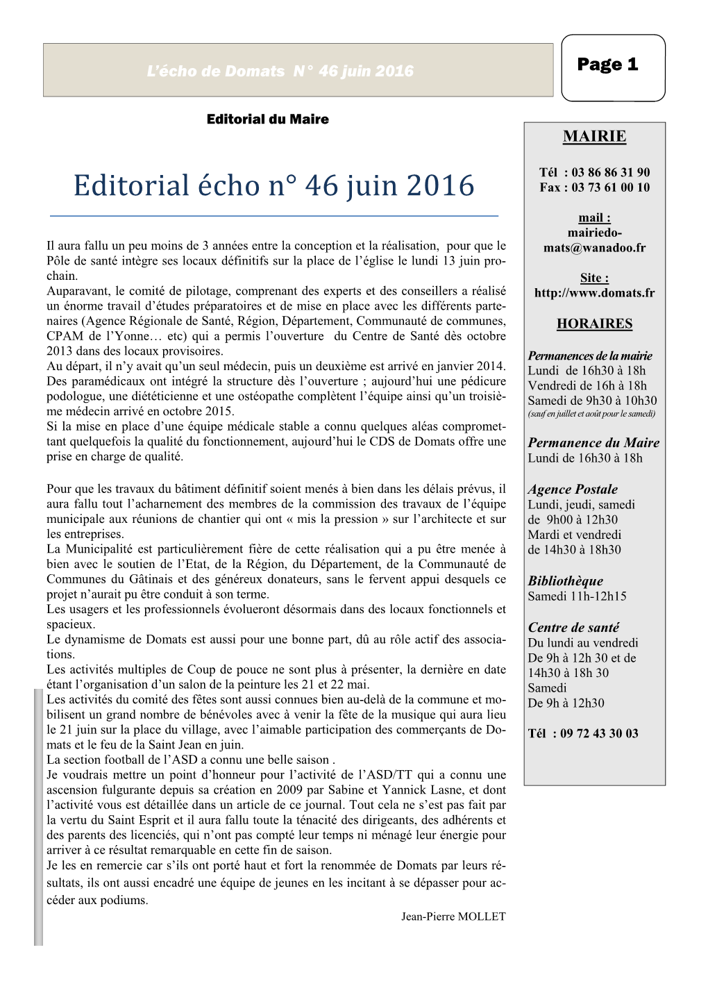 Echo 46 Juin 2016.Pub