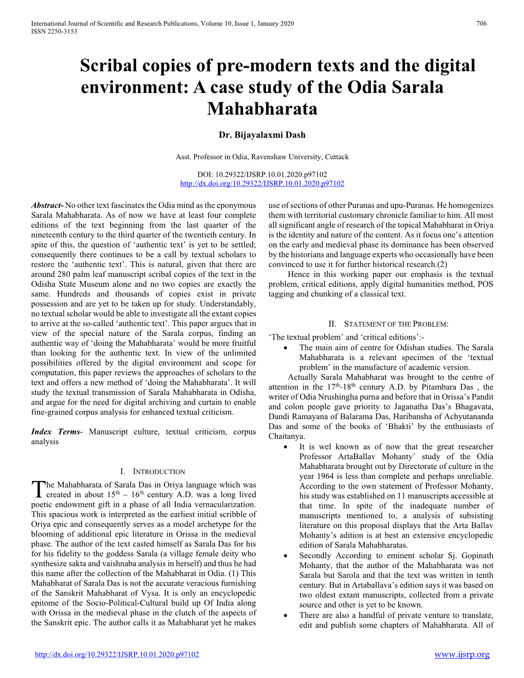 A Case Study of the Odia Sarala Mahabharata