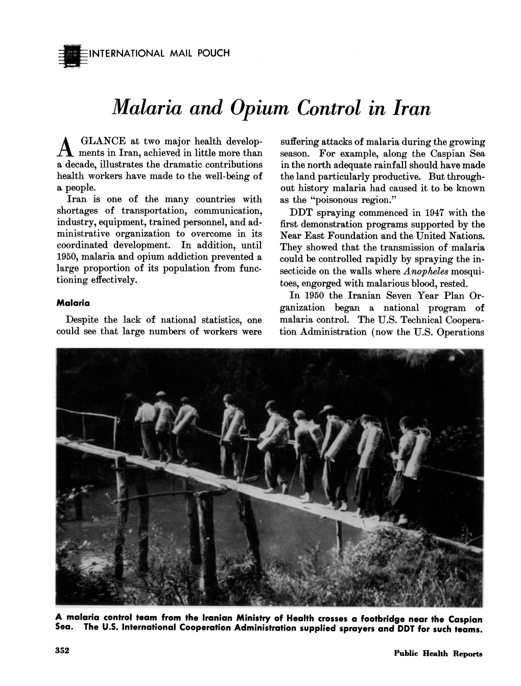 Malaria and Opium Control in Iran