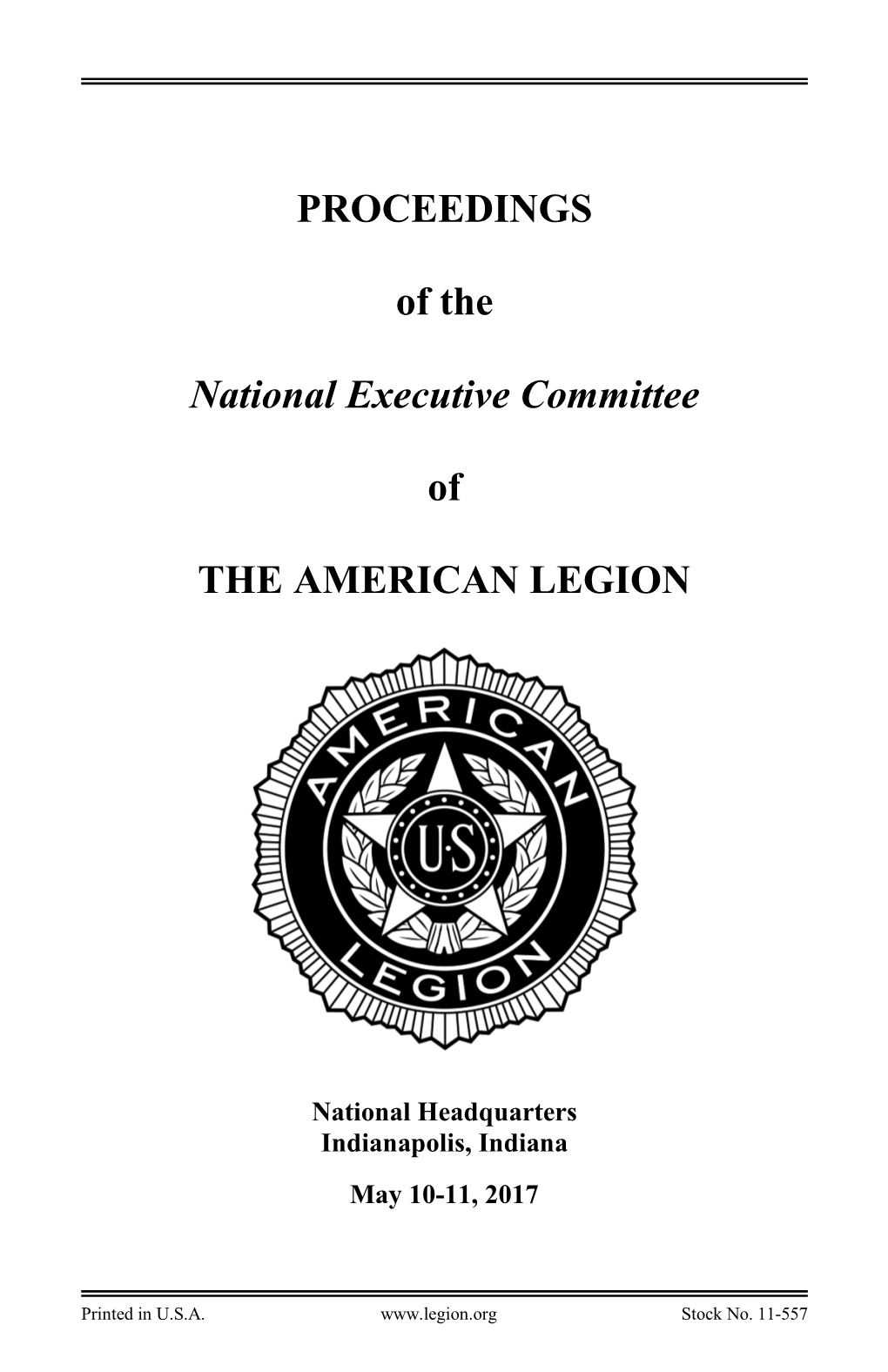 PROCEEDINGS of the National Executive Committee of THE