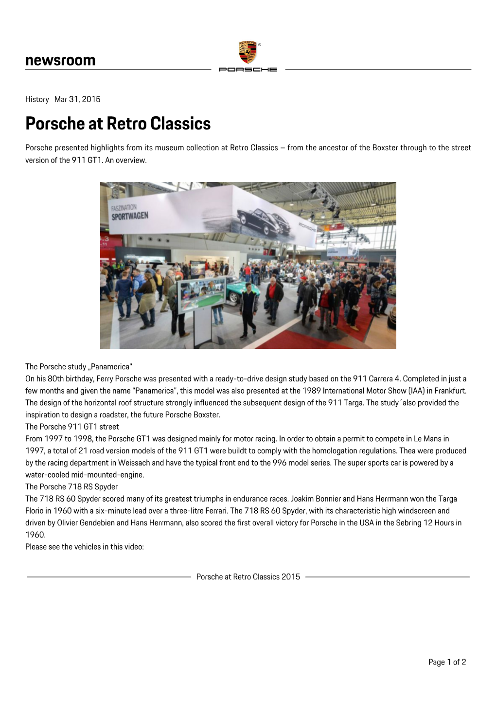 Porsche at Retro Classics