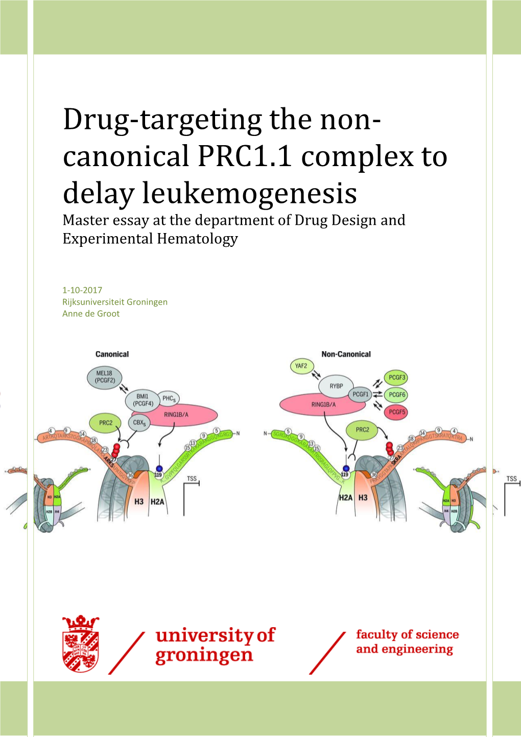 Drug-Targeting the Non-Canonical PRC1.1 Complex to Delay Leukemogenesis