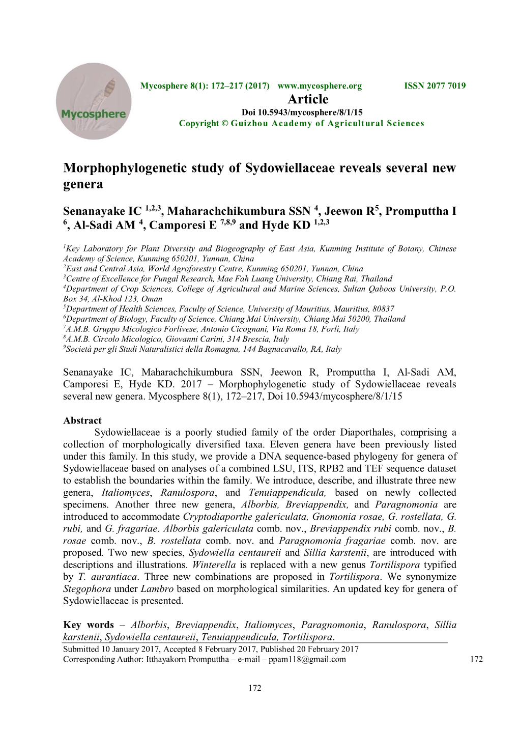 Morphophylogenetic Study of Sydowiellaceae Reveals Several New Genera