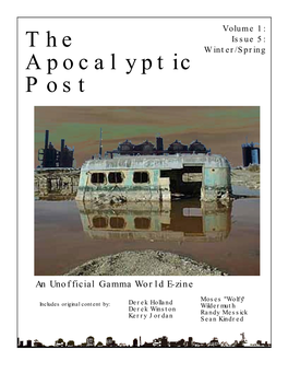 The Apocalyptic Post Table of Contents; for Both the Lazy and the Organized