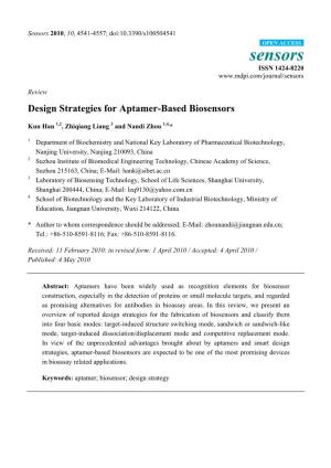 Design Strategies for Aptamer-Based Biosensors
