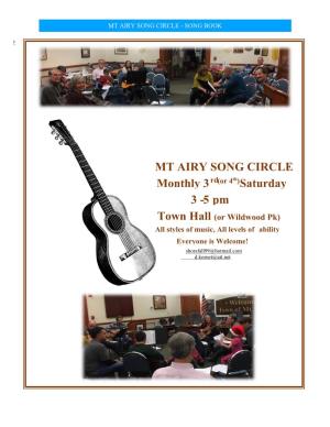 Mt Airy Song Circle - Song Book