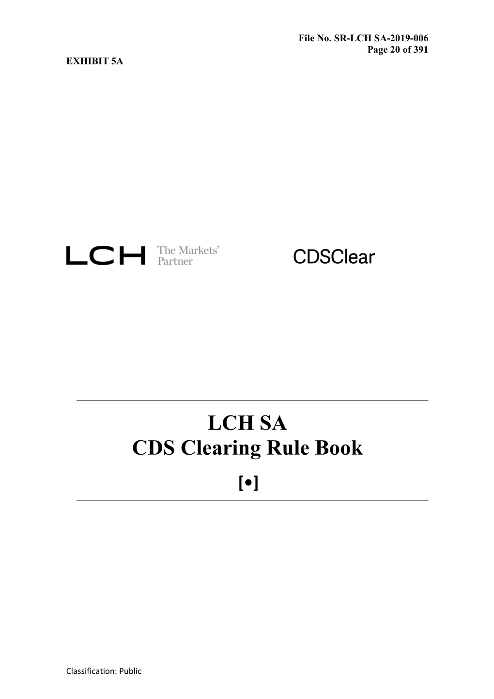 LCH SA CDS Clearing Rule Book