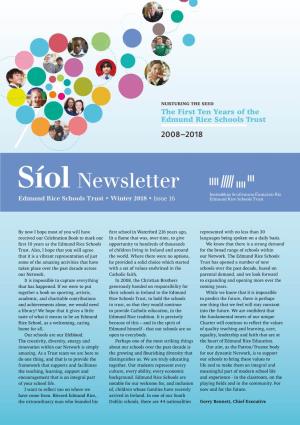 Síol Newsletter Edmund Rice Schools Trust • Winter 2018 • Issue 16