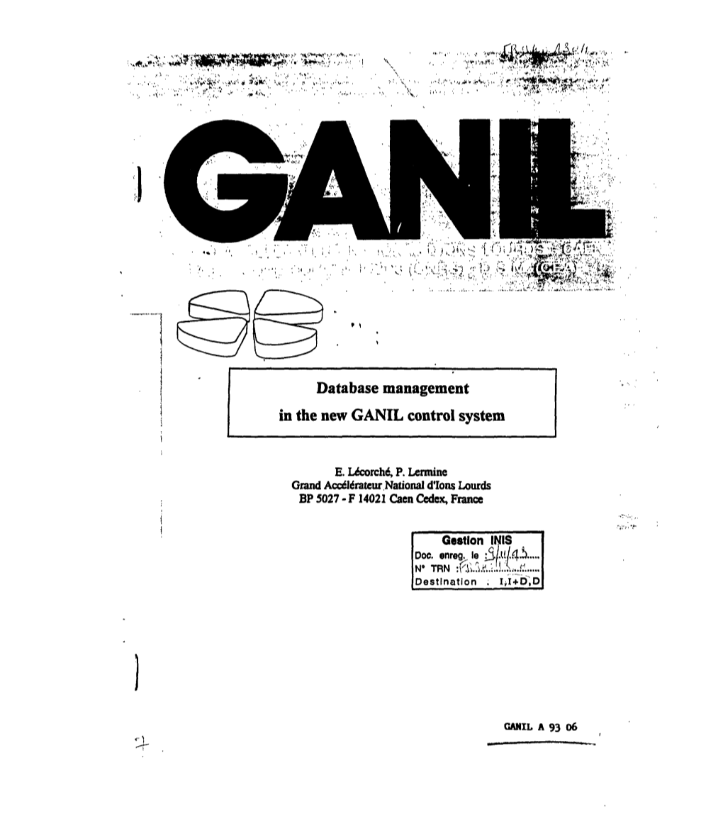 Database Management in the New GANIL Control System