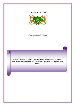 REPORT SUBMITTED by NIGER UNDER ARTICLE 43 (1) (B) of the AFRICAN CHARTER on the RIGHTS and WELFARE of the CHILD
