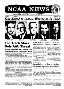 FEBRUARY, 1968 Four Illumed to Council, Weaver on Ex Comm