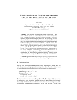 Kan Extensions for Program Optimisation Or: Art and Dan Explain an Old Trick