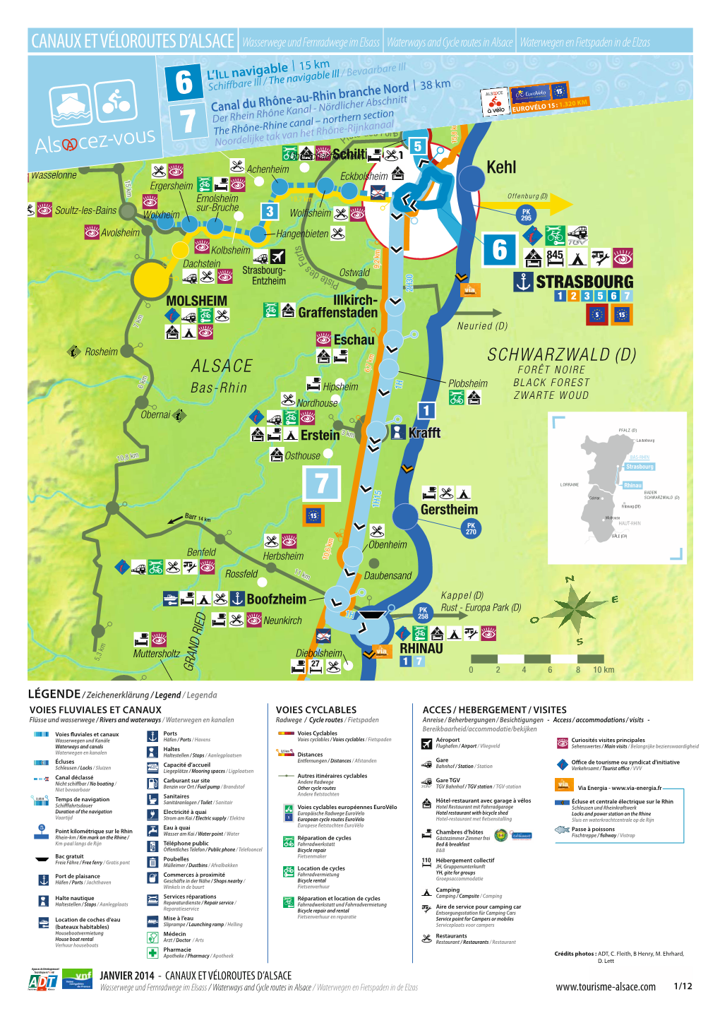 Canal Du Rhône Au Rhin Est Navigable De Stras- Bourg À Rhinau Sur 38 Km