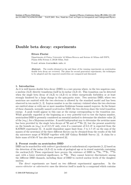Double Beta Decay: Experiments