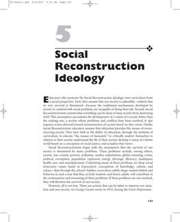 Social Reconstruction Ideology