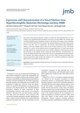 Expression and Characterization of a Novel Nitrilase From