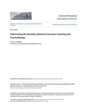 Determining the Boundary Between Executive Coaching and Psychotherapy