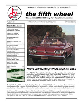 The Fifth Wheel Winner of the 2014 CORSA Tony Fiore Newsletter Competition