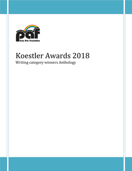 Koestler Awards 2018 Writing Category Winners Anthology