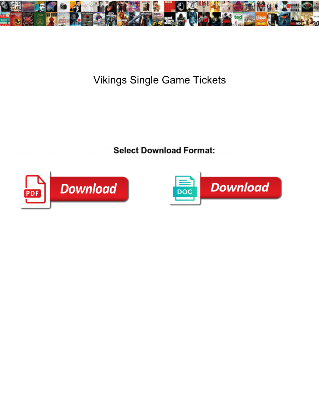 Vikings Single Game Tickets