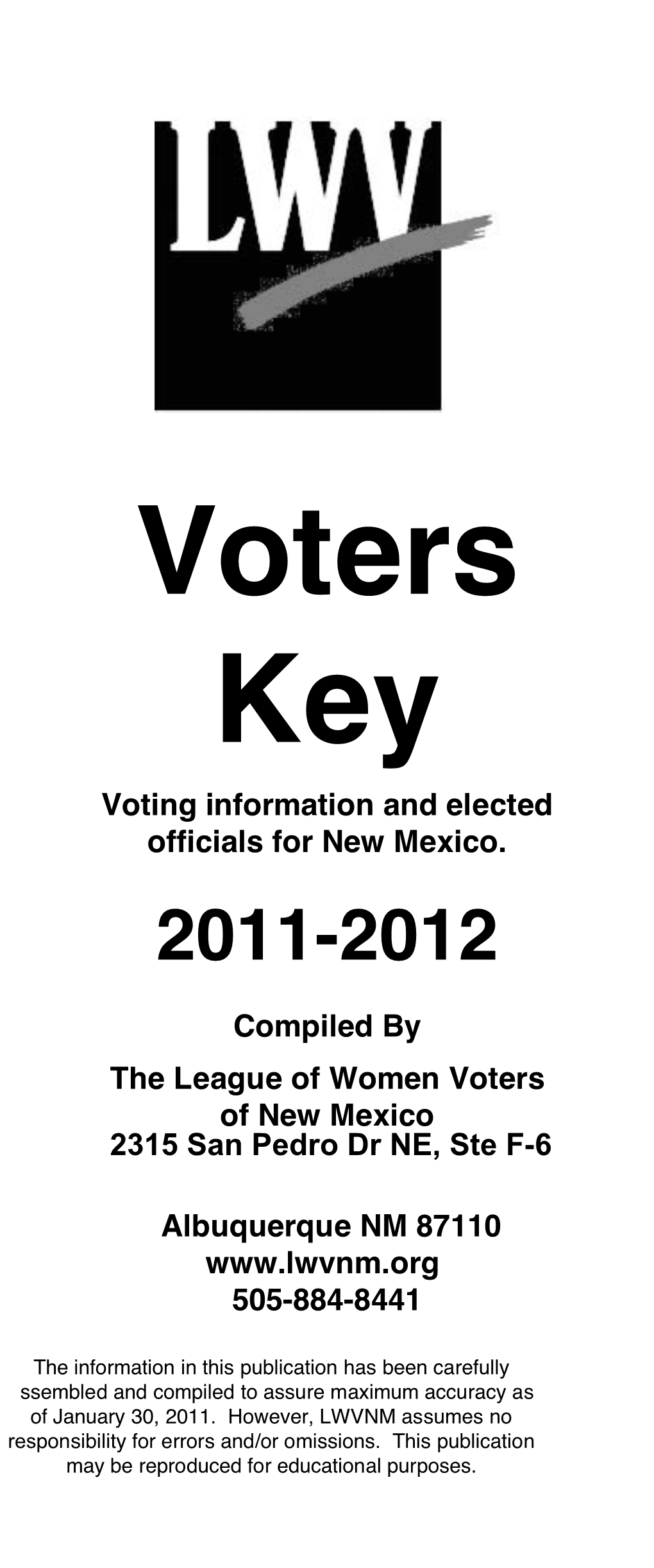 Voters Key Voting Information and Elected Officials for New Mexico