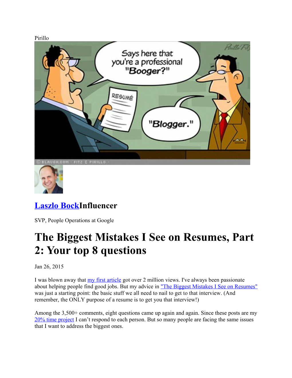 The Biggest Mistakes I See on Resumes, Part 2: Your Top 8 Questions