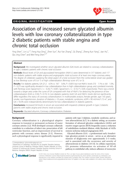 Association of Increased Serum Glycated Albumin Levels with Low
