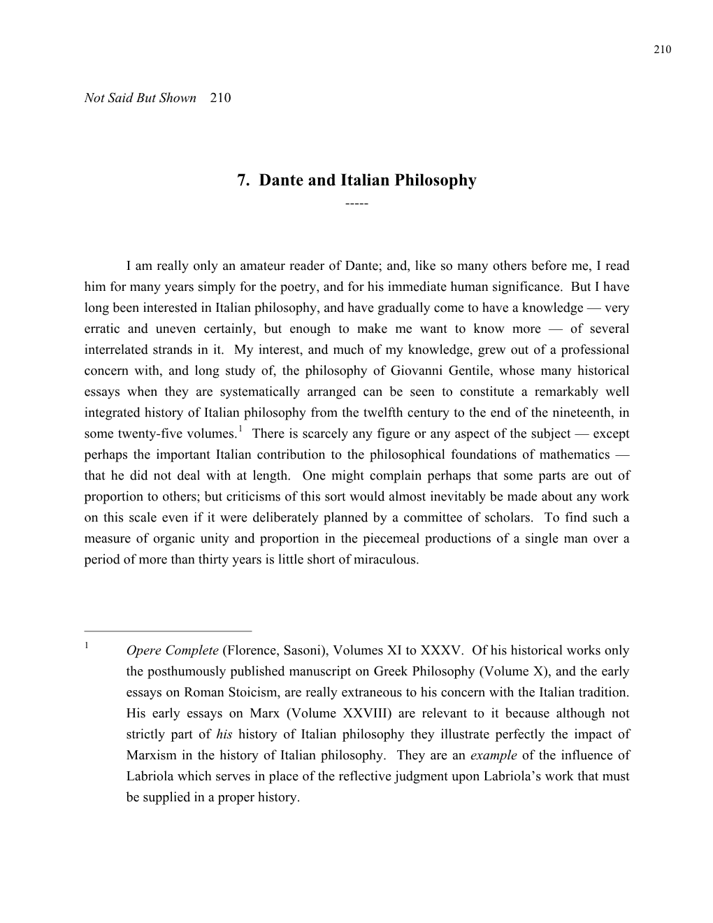 7. Dante and Italian Philosophy