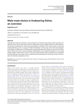 Male Mate Choice in Livebearing Fishes: an Overview