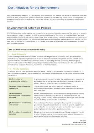 ITOCHU Corporation Sustainability Report 2016
