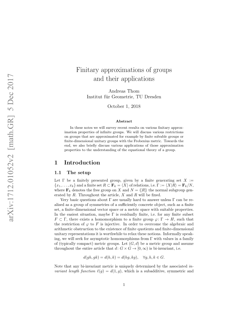 Finitary Approximations of Groups and Their Applications