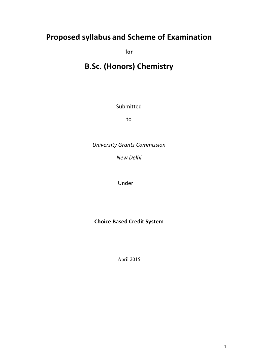 B.Sc. (Honors) Chemistry