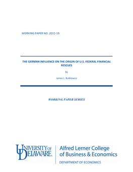 The German Influence on the Origin of U.S. Federal Financial Rescues