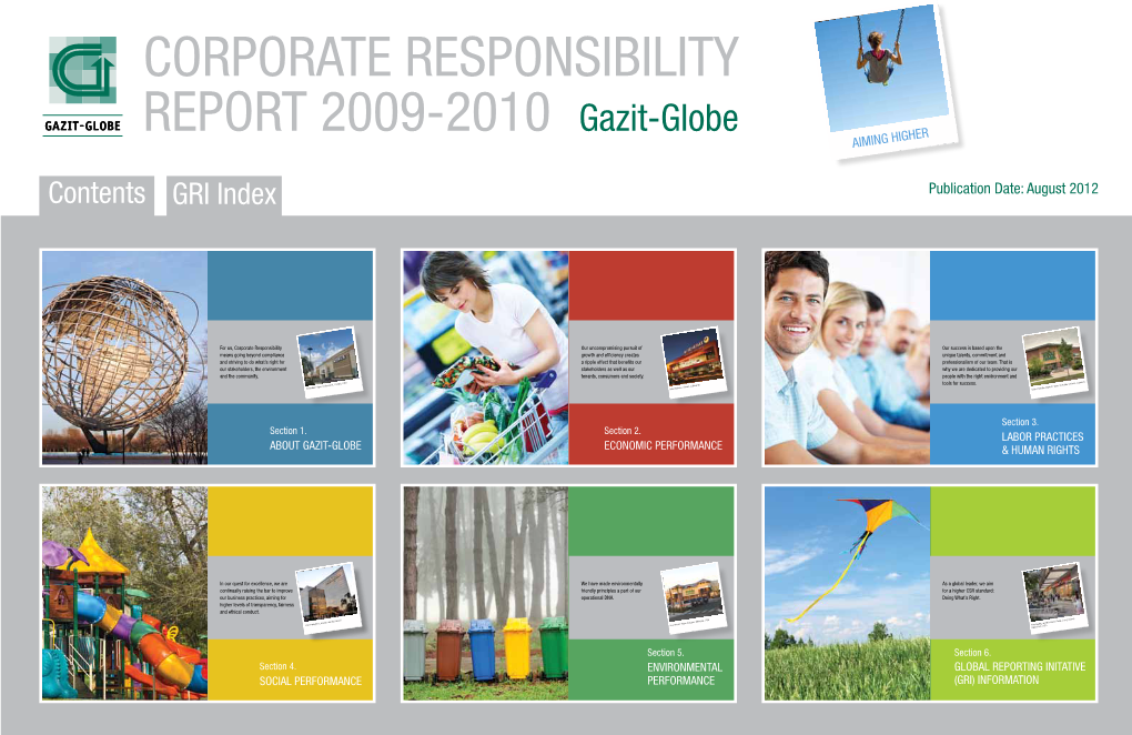 Corporate Responsibility Report 2009-2010 Gazit-Globe Aiming Higher