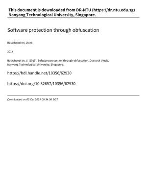 Software Protection Through Obfuscation