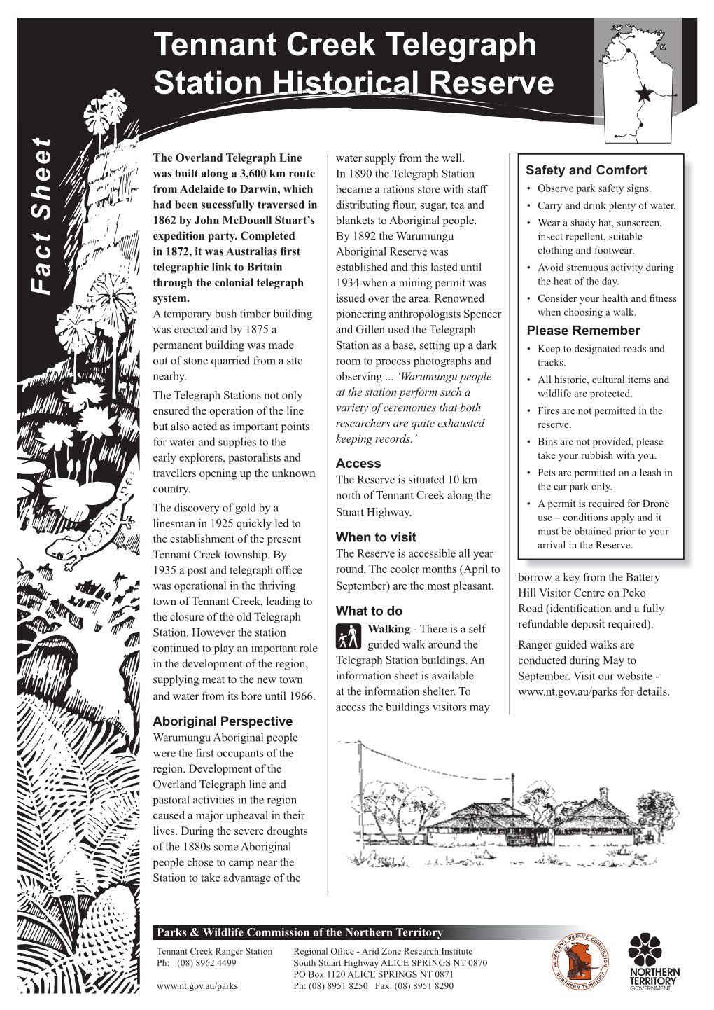 Tennant Creek Telegraph Station Historical Reserve Fact Sheet And