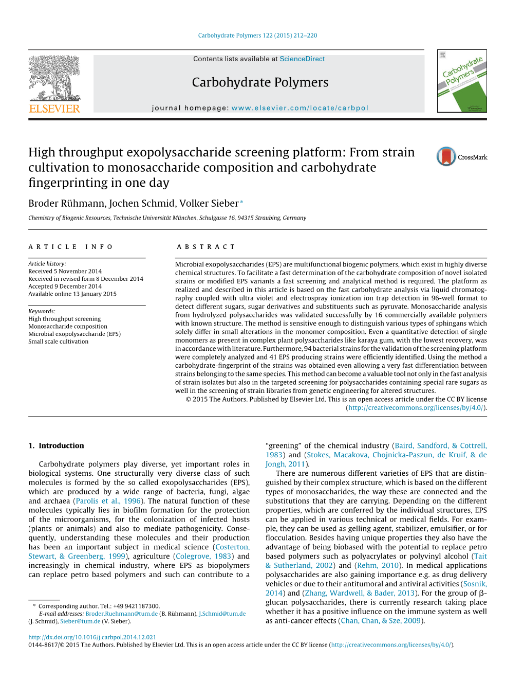 Carbohydrate Polymers 122 (2015) 212–220