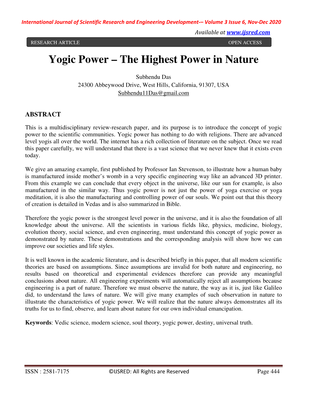 Yogic Power – the Highest Power in Nature