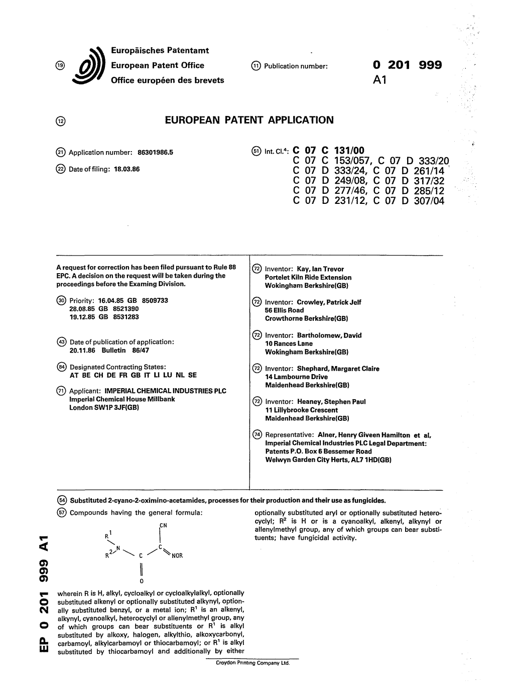 Substituted 2-Cyano-2-Oximino-Acetamides, Processes for Their Production and Their Use As Fungicides