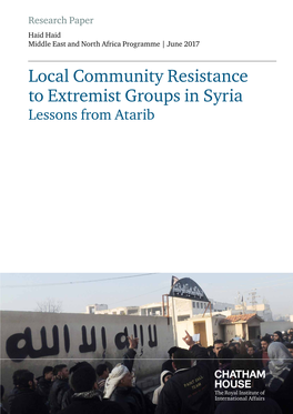 Local Community Resistance to Extremist Groups in Syria: Lessons from Atarib